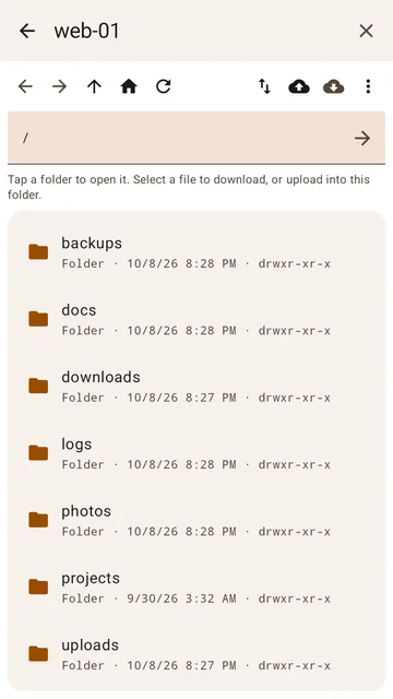 Remote folders with permissions