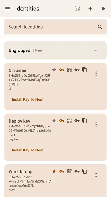 SSH keys with Install Key To Host