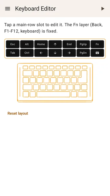 Editing the two extra key rows
