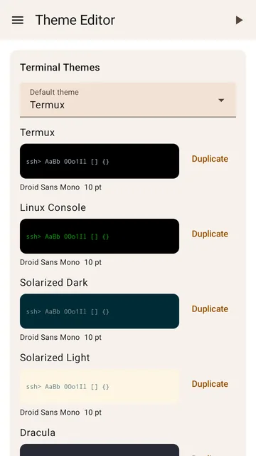 Terminal colour themes